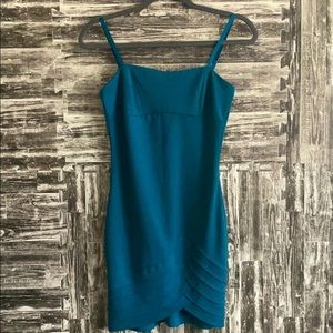 Teal dress Stretchy Bodycon fitted style Small